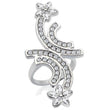 34731 Rhodium Brass Ring with Top Grade Crystal in Clear