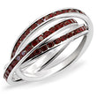 35119 High-Polished 925 Sterling Silver Ring with Top Grade Crystal in Siam