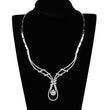 3W1095 Rhodium Brass Jewelry Sets with AAA Grade CZ in Clear