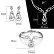 3W1095 Rhodium Brass Jewelry Sets with AAA Grade CZ in Clear