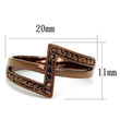 3W1162 IP Coffee light Brass Ring with AAA Grade CZ in Light Coffee
