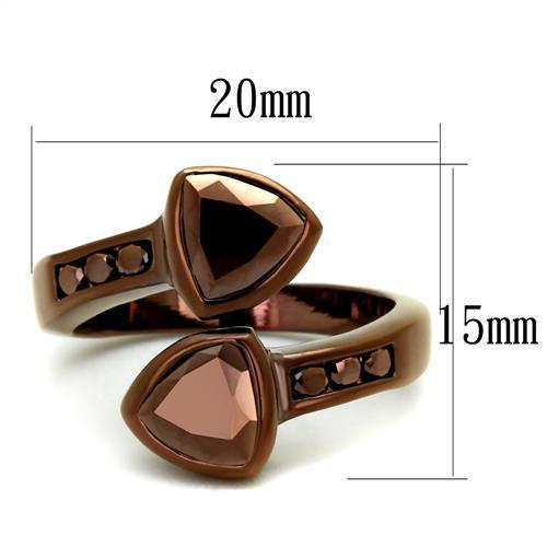 3W1172 IP Coffee light Brass Ring with AAA Grade CZ in Light Coffee
