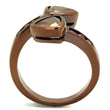 3W1172 IP Coffee light Brass Ring with AAA Grade CZ in Light Coffee