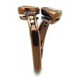 3W1172 IP Coffee light Brass Ring with AAA Grade CZ in Light Coffee