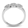 3W1220 Rhodium Brass Ring with AAA Grade CZ in Clear