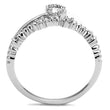 3W1223 Rhodium Brass Ring with AAA Grade CZ in Clear