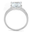 3w1349 Rhodium Brass Ring with AAA Grade CZ in Clear
