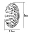3W393 Rhodium Brass Earrings with AAA Grade CZ in Clear