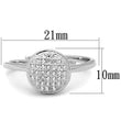 3W749 Rhodium Brass Ring with AAA Grade CZ in Clear