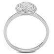 3W749 Rhodium Brass Ring with AAA Grade CZ in Clear