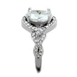 3W880 Rhodium Brass Ring with AAA Grade CZ in Clear