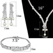 3W939 Rhodium Brass Jewelry Sets with AAA Grade CZ in Clear