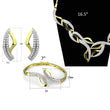 3W942 Gold+Rhodium Brass Jewelry Sets with AAA Grade CZ in Clear