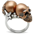 3W001 Special Color White Metal Ring with Top Grade Crystal in Clear