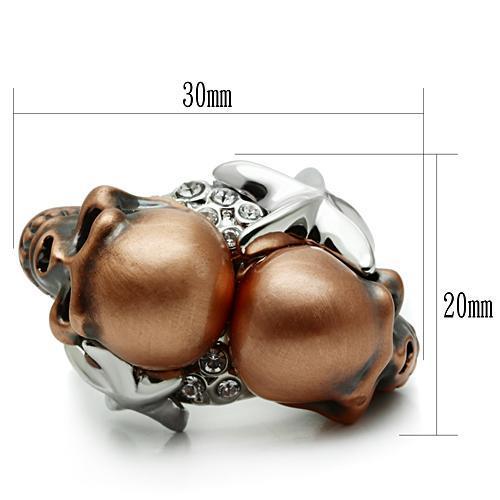 3W001 Special Color White Metal Ring with Top Grade Crystal in Clear