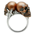 3W001 Special Color White Metal Ring with Top Grade Crystal in Clear