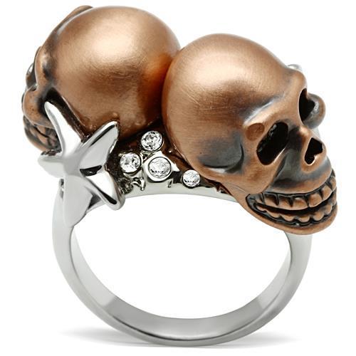 3W001 Special Color White Metal Ring with Top Grade Crystal in Clear