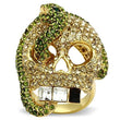 3W009 Gold White Metal Ring with Top Grade Crystal in Multi Color