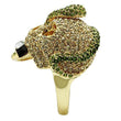 3W009 Gold White Metal Ring with Top Grade Crystal in Multi Color
