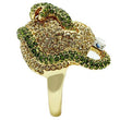 3W009 Gold White Metal Ring with Top Grade Crystal in Multi Color