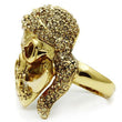 3W011 Gold White Metal Ring with Top Grade Crystal in Citrine Yellow
