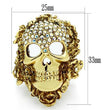 3W017 Gold White Metal Ring with Top Grade Crystal in Aurora Borealis (Rainbow Effect)