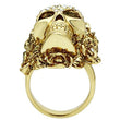 3W017 Gold White Metal Ring with Top Grade Crystal in Aurora Borealis (Rainbow Effect)