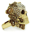 3W017 Gold White Metal Ring with Top Grade Crystal in Aurora Borealis (Rainbow Effect)