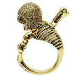 3W020 Gold White Metal Ring with Top Grade Crystal in Citrine Yellow