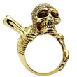 3W020 Gold White Metal Ring with Top Grade Crystal in Citrine Yellow