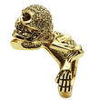 3W020 Gold White Metal Ring with Top Grade Crystal in Citrine Yellow