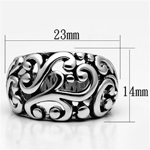 3W052 Rhodium Brass Ring