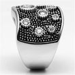 3W059 Rhodium Brass Ring with AAA Grade CZ in Clear