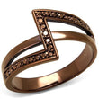 3W1162 IP Coffee light Brass Ring with AAA Grade CZ in Light Coffee