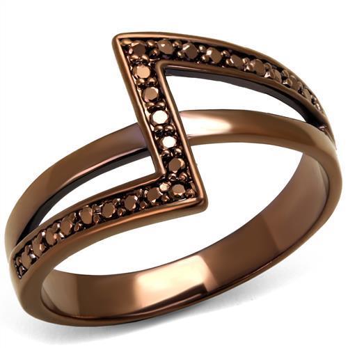 3W1162 IP Coffee light Brass Ring with AAA Grade CZ in Light Coffee