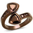 3W1172 IP Coffee light Brass Ring with AAA Grade CZ in Light Coffee