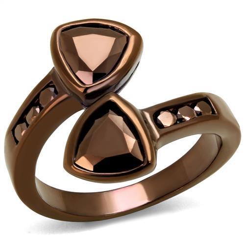 3W1172 IP Coffee light Brass Ring with AAA Grade CZ in Light Coffee