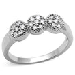3W1220 Rhodium Brass Ring with AAA Grade CZ in Clear