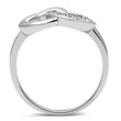 3W123 Rhodium Brass Ring with AAA Grade CZ in Clear
