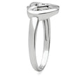 3W123 Rhodium Brass Ring with AAA Grade CZ in Clear