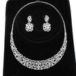 3W1252 Rhodium Brass Jewelry Sets with AAA Grade CZ in Clear