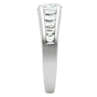 3W133 Rhodium Brass Ring with AAA Grade CZ in Clear