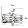 3W135 Rhodium Brass Ring with AAA Grade CZ in Clear