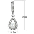 3W344 Rhodium Brass Earrings with Synthetic in White