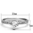 3W527 Rhodium Brass Ring with AAA Grade CZ in Clear