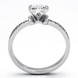 3W527 Rhodium Brass Ring with AAA Grade CZ in Clear