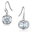 3W644 Rhodium Brass Earrings with AAA Grade CZ in Clear
