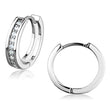 3W660 Rhodium Brass Earrings with AAA Grade CZ in Clear