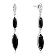 3W702 Rhodium Brass Earrings with Synthetic in Jet