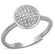 3W749 Rhodium Brass Ring with AAA Grade CZ in Clear